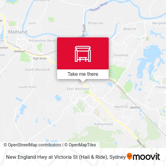 New England Hwy at Victoria St (Hail & Ride) map
