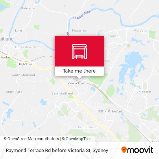 Mapa Raymond Terrace Rd before Victoria St