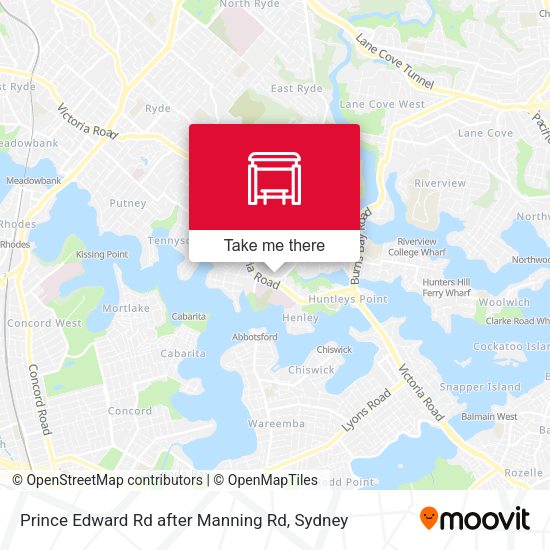 Prince Edward Rd after Manning Rd map