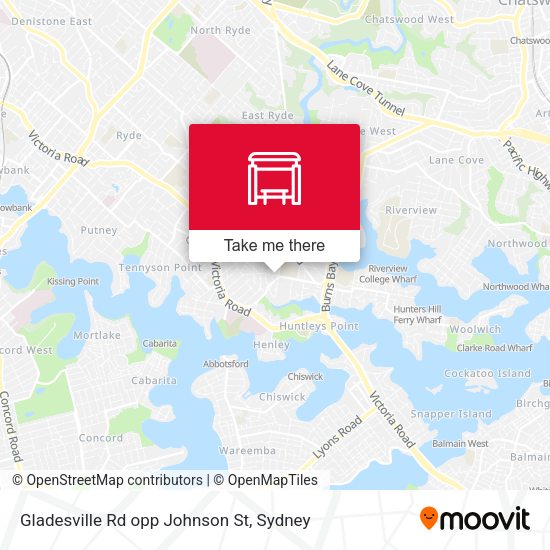 Gladesville Rd opp Johnson St map