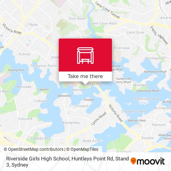 Riverside Girls High School, Huntleys Point Rd, Stand 3 map