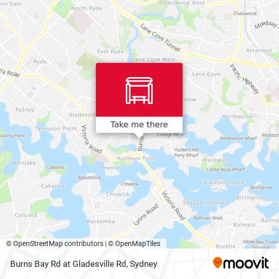 Burns Bay Rd at Gladesville Rd map