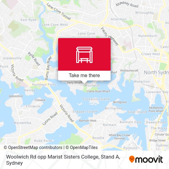 Woolwich Rd opp Marist Sisters College, Stand A map