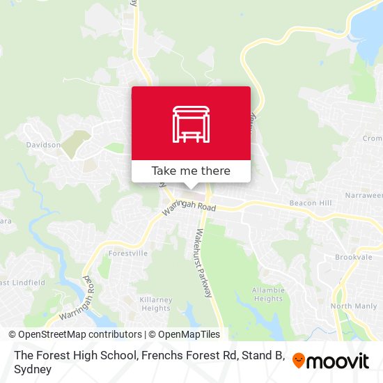 Mapa The Forest High School, Frenchs Forest Rd, Stand B