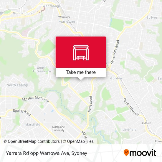 Yarrara Rd opp Warrowa Ave map
