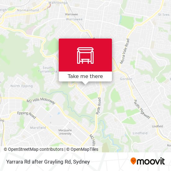 Yarrara Rd after Grayling Rd map