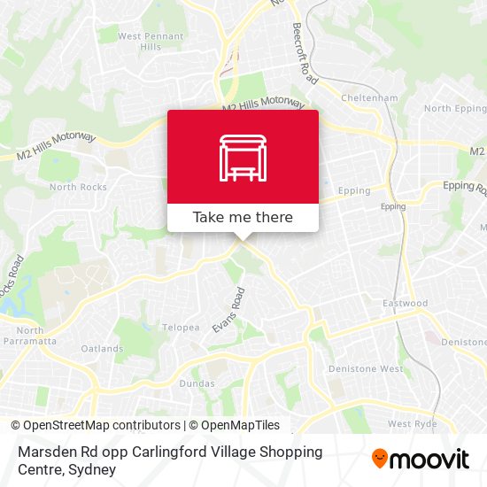 Marsden Rd opp Carlingford Village Shopping Centre map