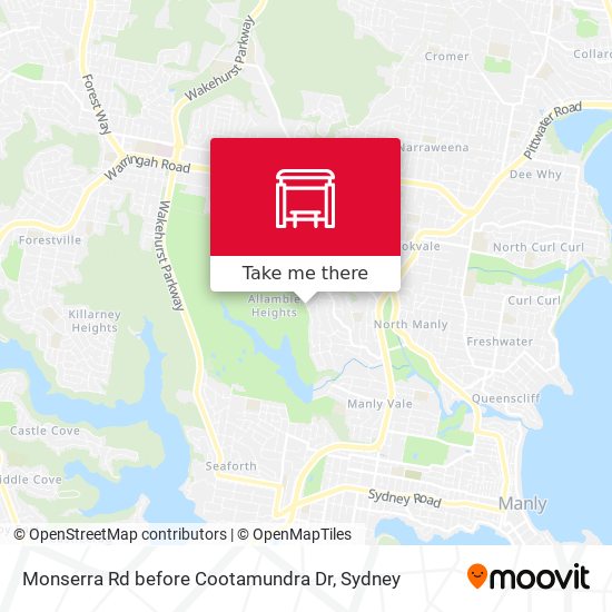 Monserra Rd before Cootamundra Dr map