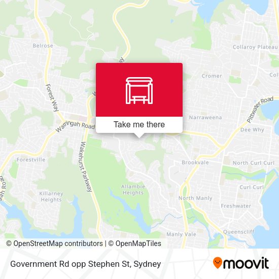 Government Rd opp Stephen St map