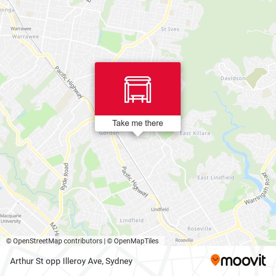 Mapa Arthur St opp Illeroy Ave