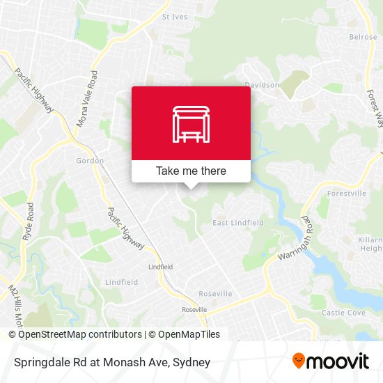 Springdale Rd at Monash Ave map