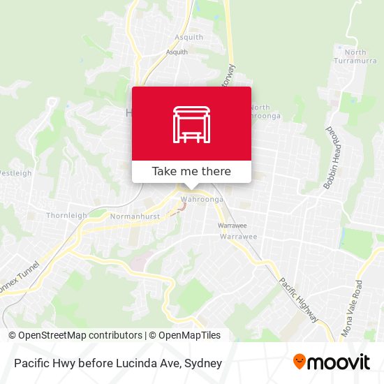 Pacific Hwy before Lucinda Ave map