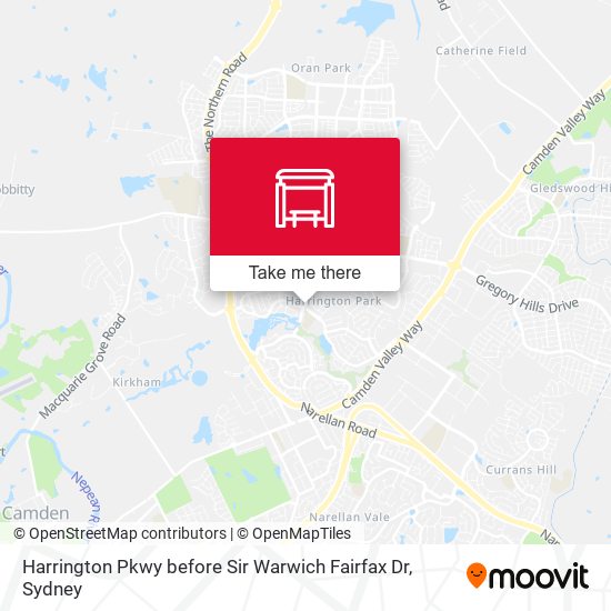 Harrington Pkwy before Sir Warwich Fairfax Dr map