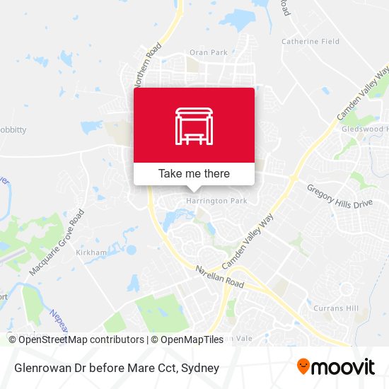 Glenrowan Dr before Mare Cct map
