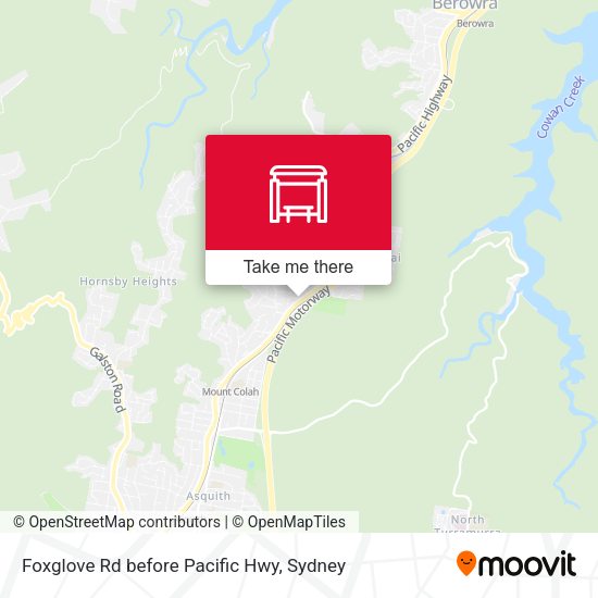 Foxglove Rd before Pacific Hwy map