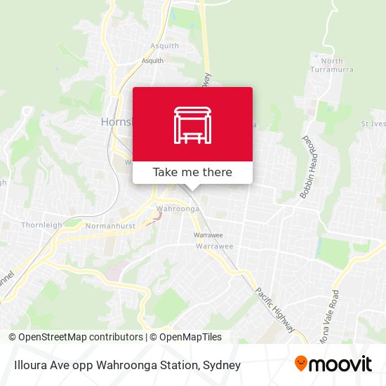 Illoura Ave opp Wahroonga Station map