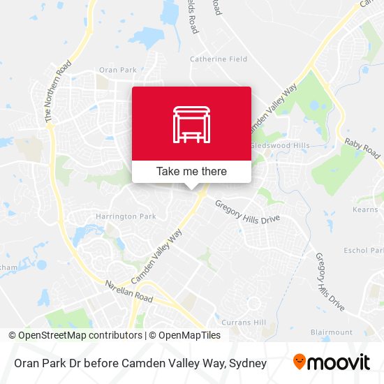 Oran Park Dr before Camden Valley Way map