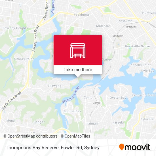 Thompsons Bay Reserve, Fowler Rd map