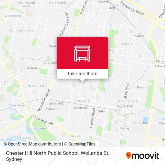 Chester Hill North Public School, Wolumba St map
