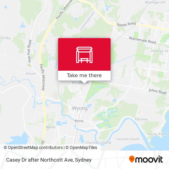 Casey Dr after Northcott Ave map