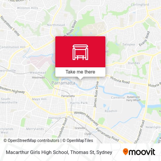 Macarthur Girls High School, Thomas St map
