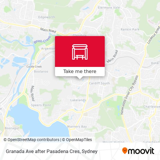Granada Ave after Pasadena Cres map