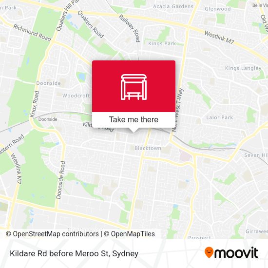 Kildare Rd before Meroo St map