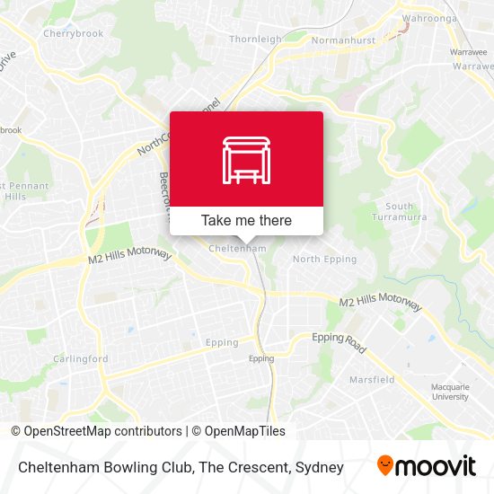 Cheltenham Bowling Club, The Crescent map