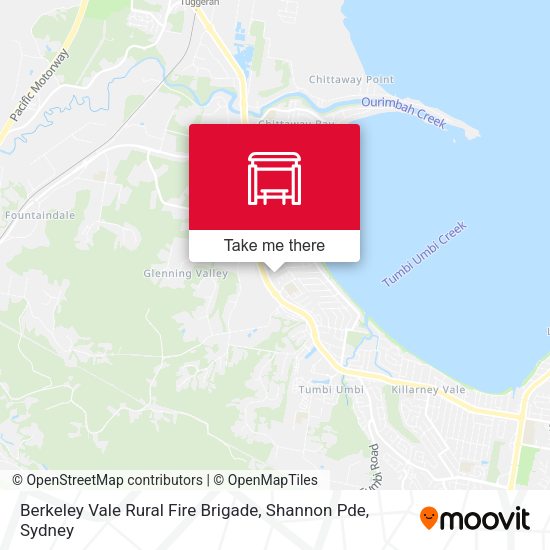 Berkeley Vale Rural Fire Brigade, Shannon Pde map