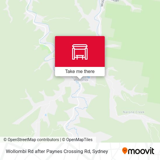 Wollombi Rd after Paynes Crossing Rd map