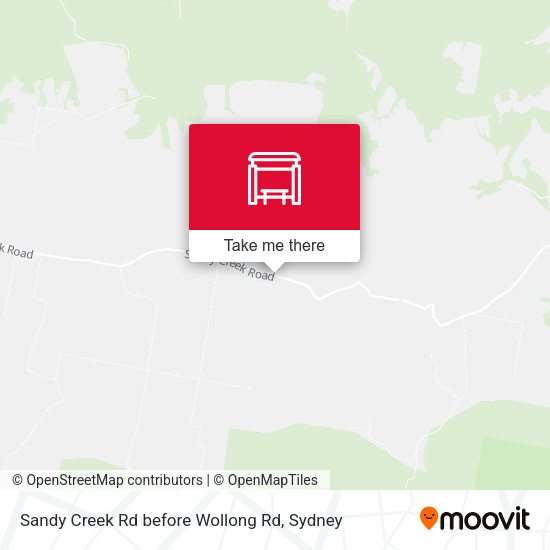 Sandy Creek Rd before Wollong Rd map