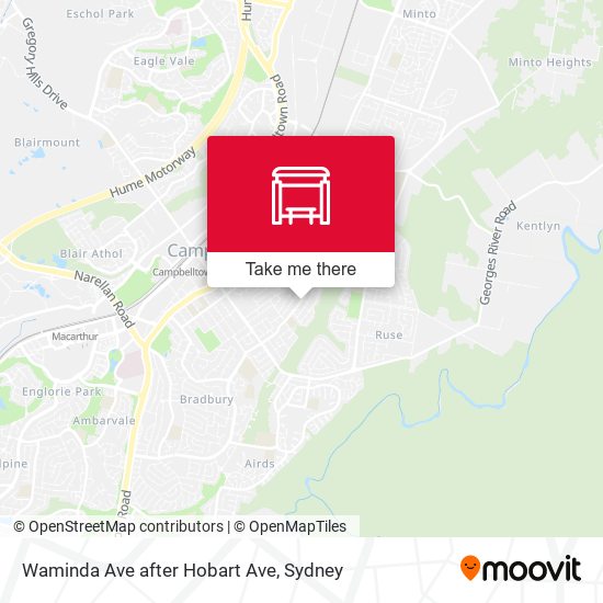 Waminda Ave after Hobart Ave map