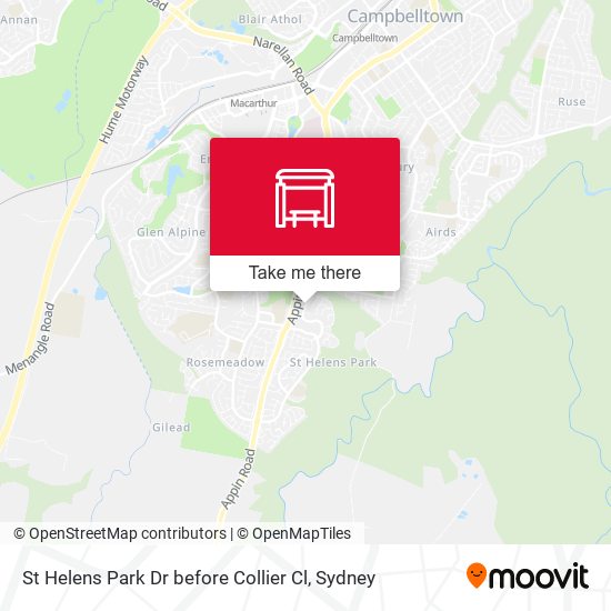 St Helens Park Dr before Collier Cl map