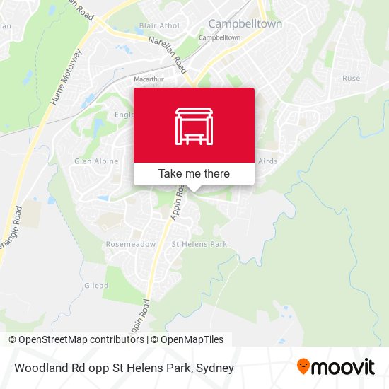 Woodland Rd opp St Helens Park map