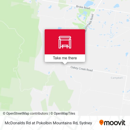 McDonalds Rd at Pokolbin Mountains Rd map