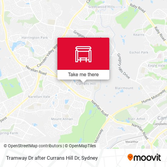 Tramway Dr after Currans Hill Dr map
