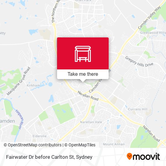Fairwater Dr before Carlton St map