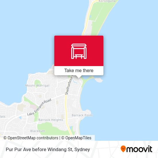 Pur Pur Ave before Windang St map