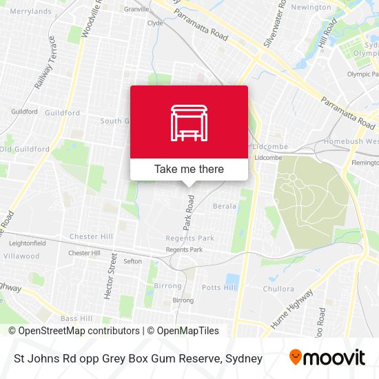 St Johns Rd opp Grey Box Gum Reserve map