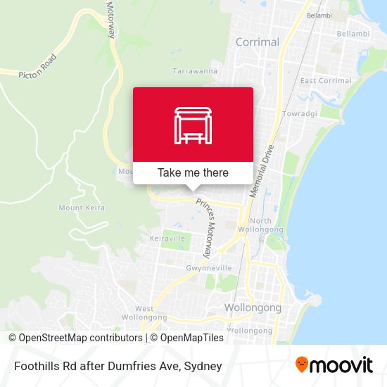 Foothills Rd after Dumfries Ave map