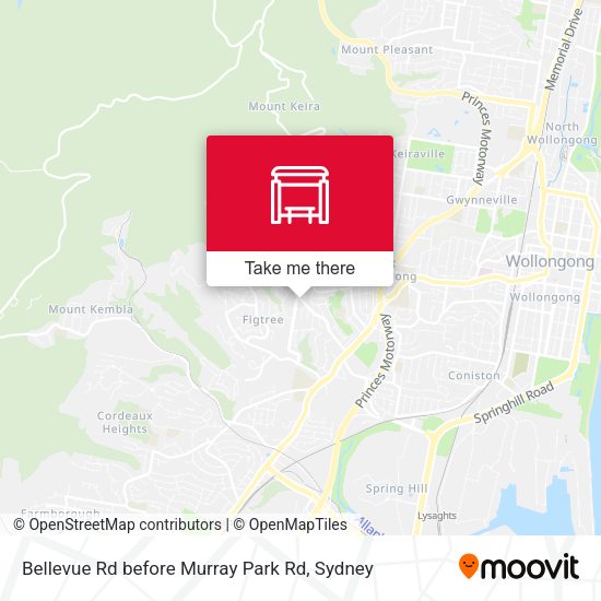 Bellevue Rd before Murray Park Rd map