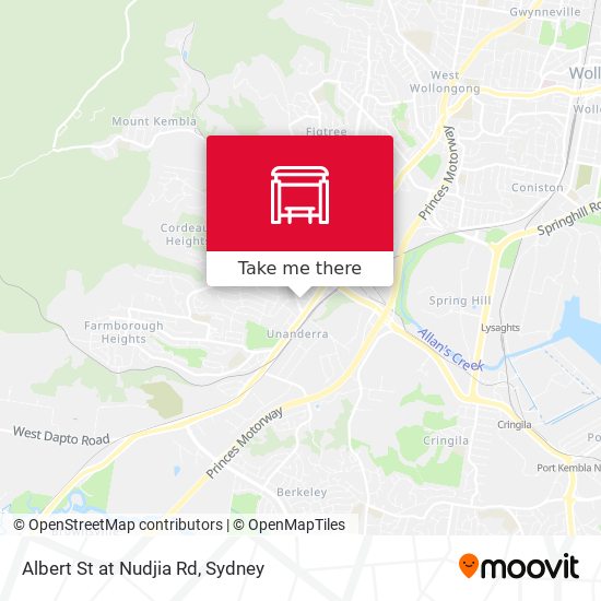 Mapa Albert St at Nudjia Rd