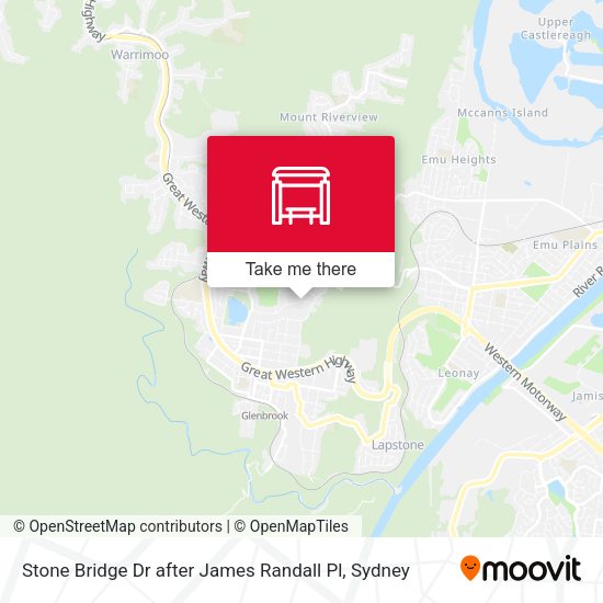 Stone Bridge Dr after James Randall Pl map