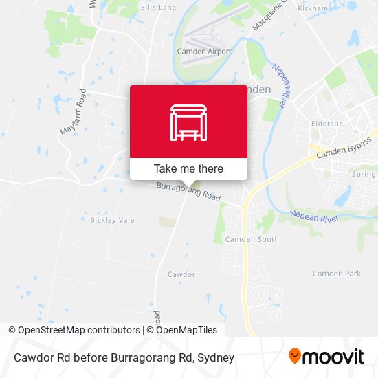 Cawdor Rd before Burragorang Rd map