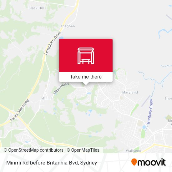 Minmi Rd before Britannia Bvd map