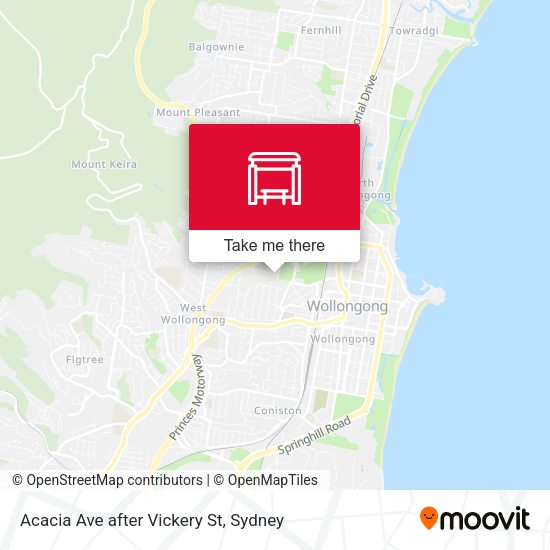 Acacia Ave after Vickery St map