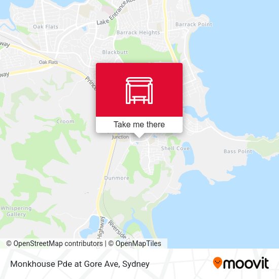 Monkhouse Pde at Gore Ave map