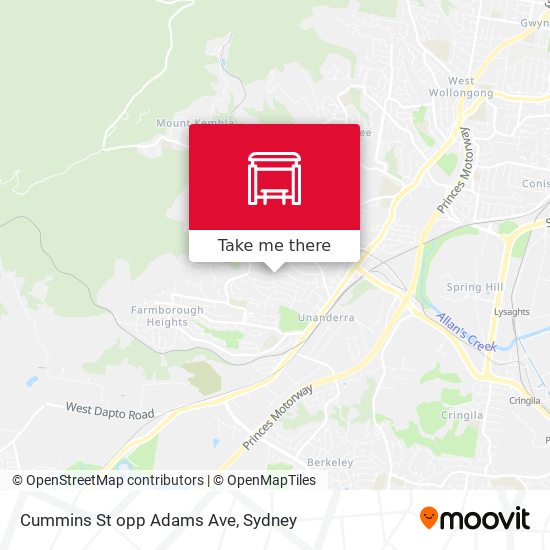 Cummins St opp Adams Ave map