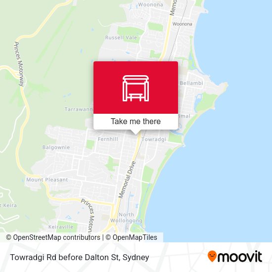 Towradgi Rd before Dalton St map