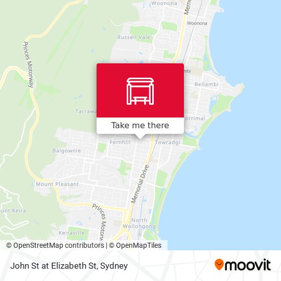 John St at Elizabeth St map